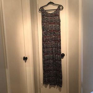 Medina Navy Red White & Blue Maxi Dress w/ pockets